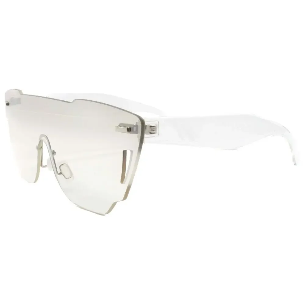 Slick Retro Futuristic Mens Womens One Piece Clear w/ Tinted Lens Sunglasses